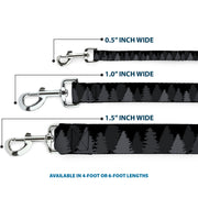 Dog Leash - Pine Tree Silhouettes Black/Grays