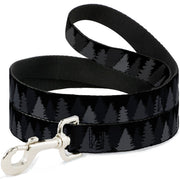 Dog Leash - Pine Tree Silhouettes Black/Grays