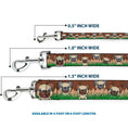 Load image into Gallery viewer, Dog Leash - Pug Puppies/Paw Prints Browns/Greens
