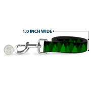 Dog Leash - Pine Tree Silhouettes Black/Greens