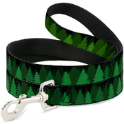 Dog Leash - Pine Tree Silhouettes Black/Greens
