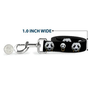 Dog Leash - Panda w/Gold Chain Black