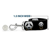 Dog Leash - Panda w/Gold Chain Black