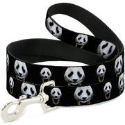 Dog Leash - Panda w/Gold Chain Black