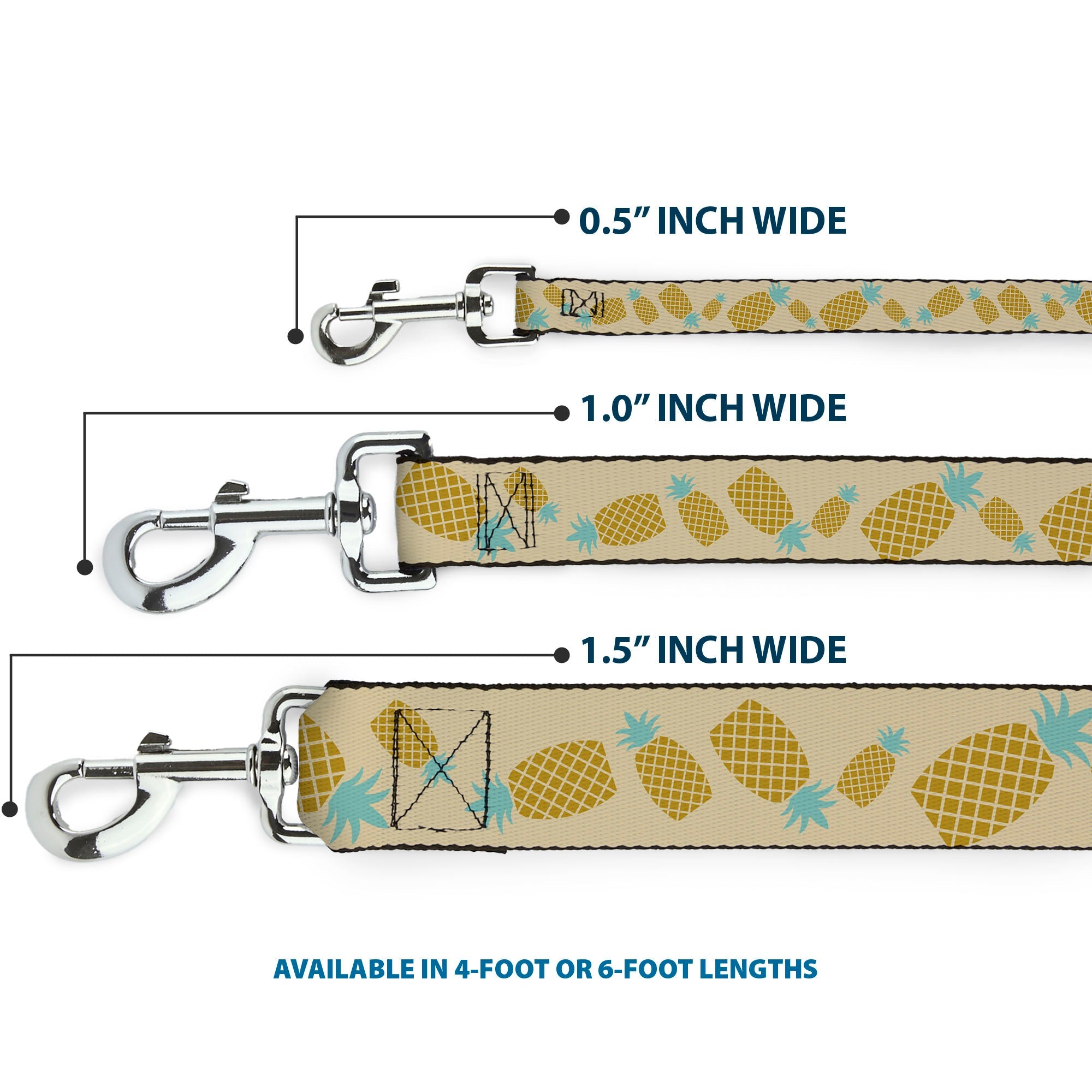 Dog Leash - Pineapples Rotating Tan