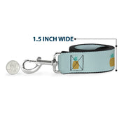 Dog Leash - Pineapple Repeat Aqua Blue