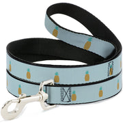 Dog Leash - Pineapple Repeat Aqua Blue