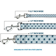 Dog Leash - Palm Trees & Waves Monogram Blues/White