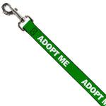 Dog Leash - Pet Quote ADOPT ME Green/White