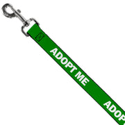 Dog Leash - Pet Quote ADOPT ME Green/White