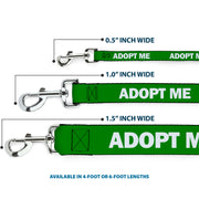 Dog Leash - Pet Quote ADOPT ME Green/White