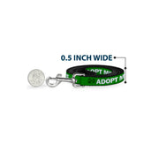 Dog Leash - Pet Quote ADOPT ME Green/White