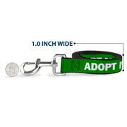 Dog Leash - Pet Quote ADOPT ME Green/White