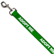 Dog Leash - Pet Quote ADOPT ME Green/White