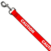 Dog Leash - Pet Quote CAUTION Red/White