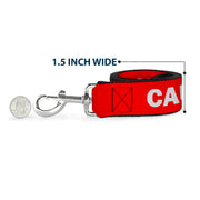 Dog Leash - Pet Quote CAUTION Red/White