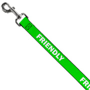 Dog Leash - Pet Quote FRIENDLY Green/White