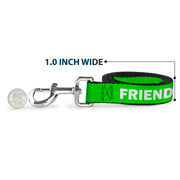 Dog Leash - Pet Quote FRIENDLY Green/White