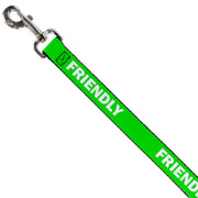 Dog Leash - Pet Quote FRIENDLY Green/White