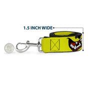 Dog Leash - Pet Quote CAUTION I BITE/Dog Growl Yellow/Black