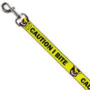 Dog Leash - Pet Quote CAUTION I BITE/Dog Growl Yellow/Black