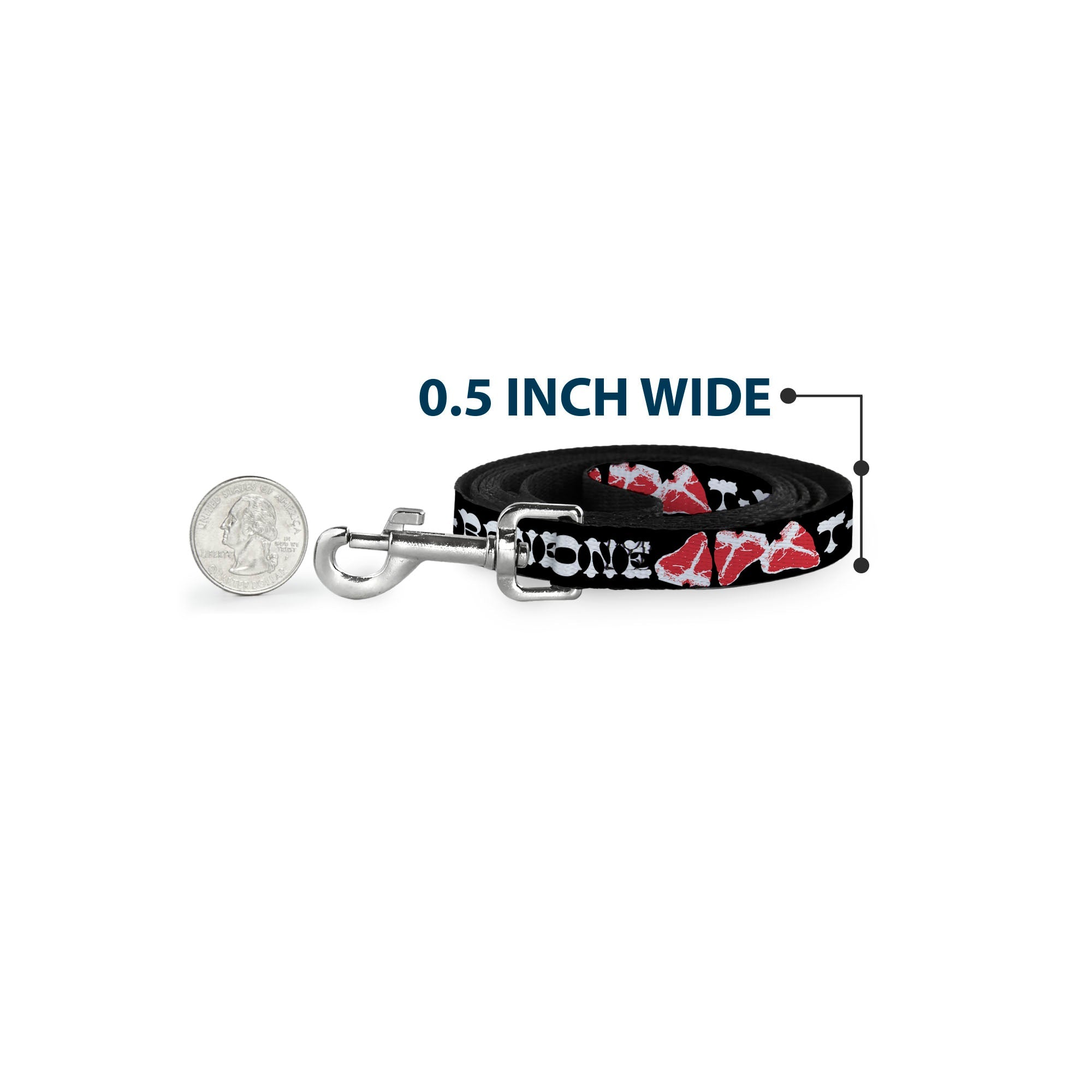 Dog Leash - Steaks w/T-BONE Text
