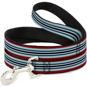 Dog Leash - Stripes Red/Blues/White