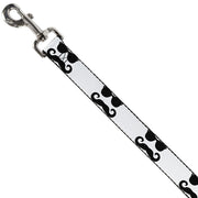 Dog Leash - Sunglasses & Mustache White/Black