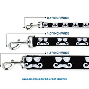 Dog Leash - Sunglasses & Mustache Black/White