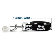 Dog Leash - Sunglasses & Mustache Black/White