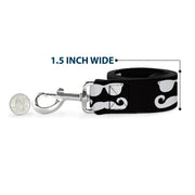Dog Leash - Sunglasses & Mustache Black/White
