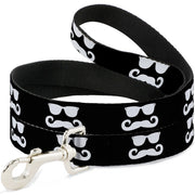 Dog Leash - Sunglasses & Mustache Black/White