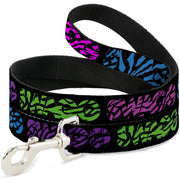 Dog Leash - SWAGG Black/Zebra Multi Neon