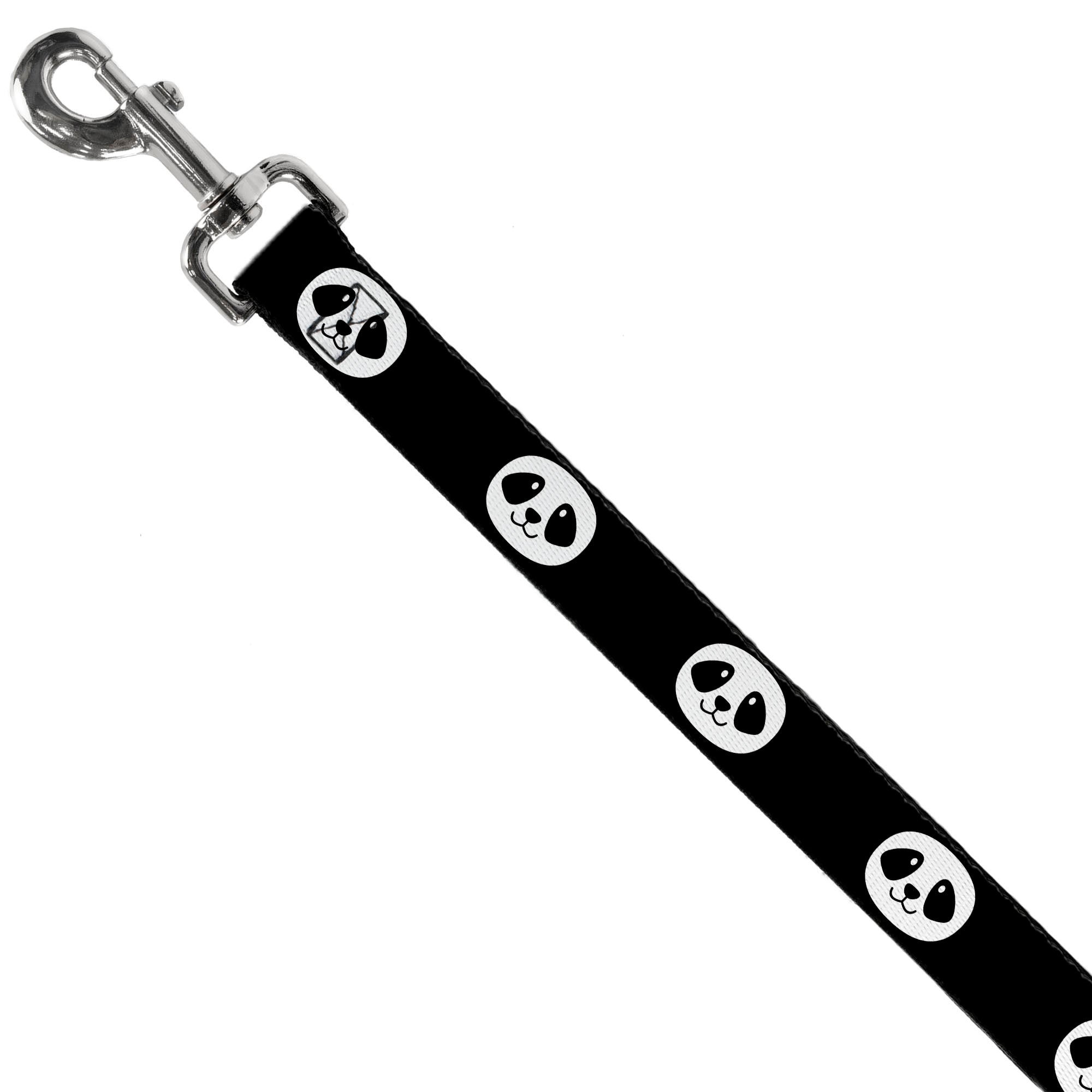 Dog Leash - Smiling Panda Face Black/White