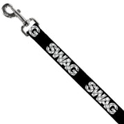 Dog Leash - SWAG Black/Plaid X White/Gray
