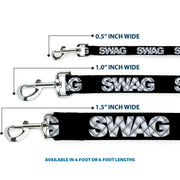 Dog Leash - SWAG Black/Plaid X White/Gray