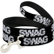 Dog Leash - SWAG Black/Plaid X White/Gray