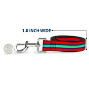 Dog Leash - Stripes Red/Blue/Green