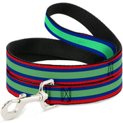 Dog Leash - Stripes Red/Blue/Green