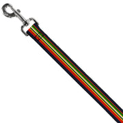 Dog Leash - Stripes Navy/Red/Yellow/Black/White/Green