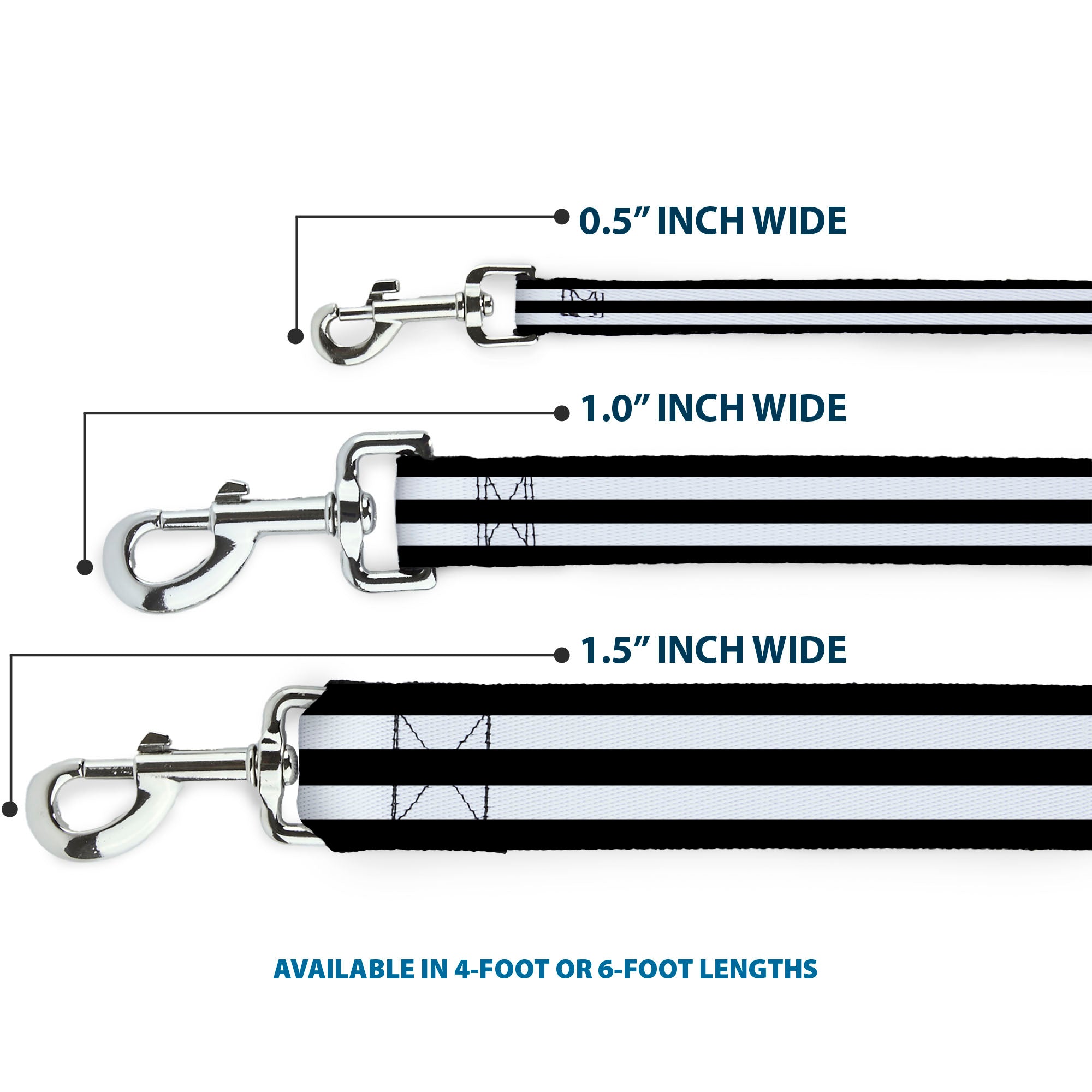 Dog Leash - Stripes 3Black/2White