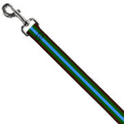 Dog Leash - Stripes Brown/Green/Baby Blue