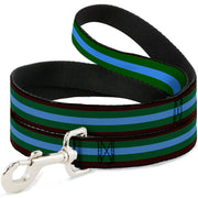 Dog Leash - Stripes Brown/Green/Baby Blue