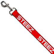Dog Leash - STEEZ Flat Red/White