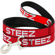 Dog Leash - STEEZ Flat Red/White