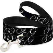 Dog Leash - SWAG Script Black/White