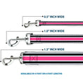 Load image into Gallery viewer, Dog Leash - Stripes White/Black/White/Pink
