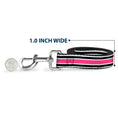 Load image into Gallery viewer, Dog Leash - Stripes White/Black/White/Pink
