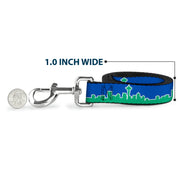 Dog Leash - Seattle Skyline Blue/Green