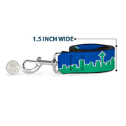 Dog Leash - Seattle Skyline Blue/Green